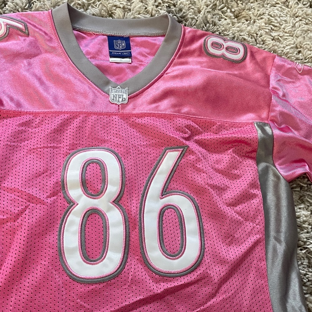 Reebok Women's Vibrant Pink and Silver Steelers Jersey Number 86 Ward‎
